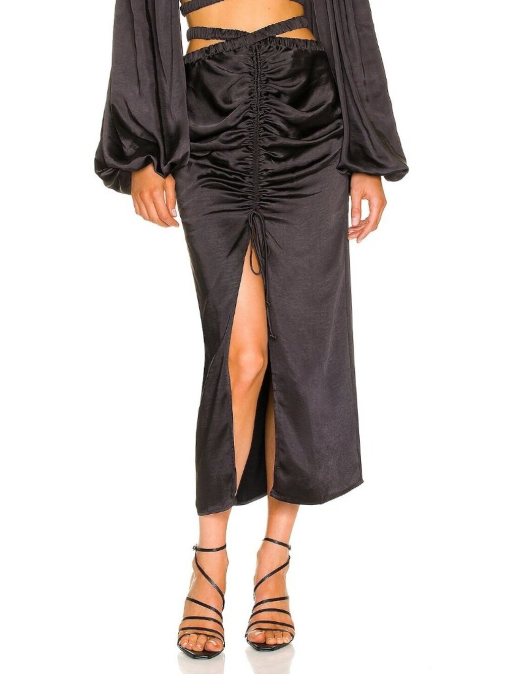For Love & Lemons Pia Maxi Skirt in Black XS NWT $163